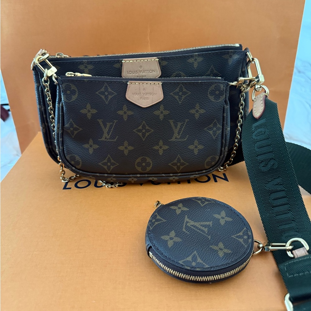 Louis Vuitton Black and Gold Monogram Crossbody Bag